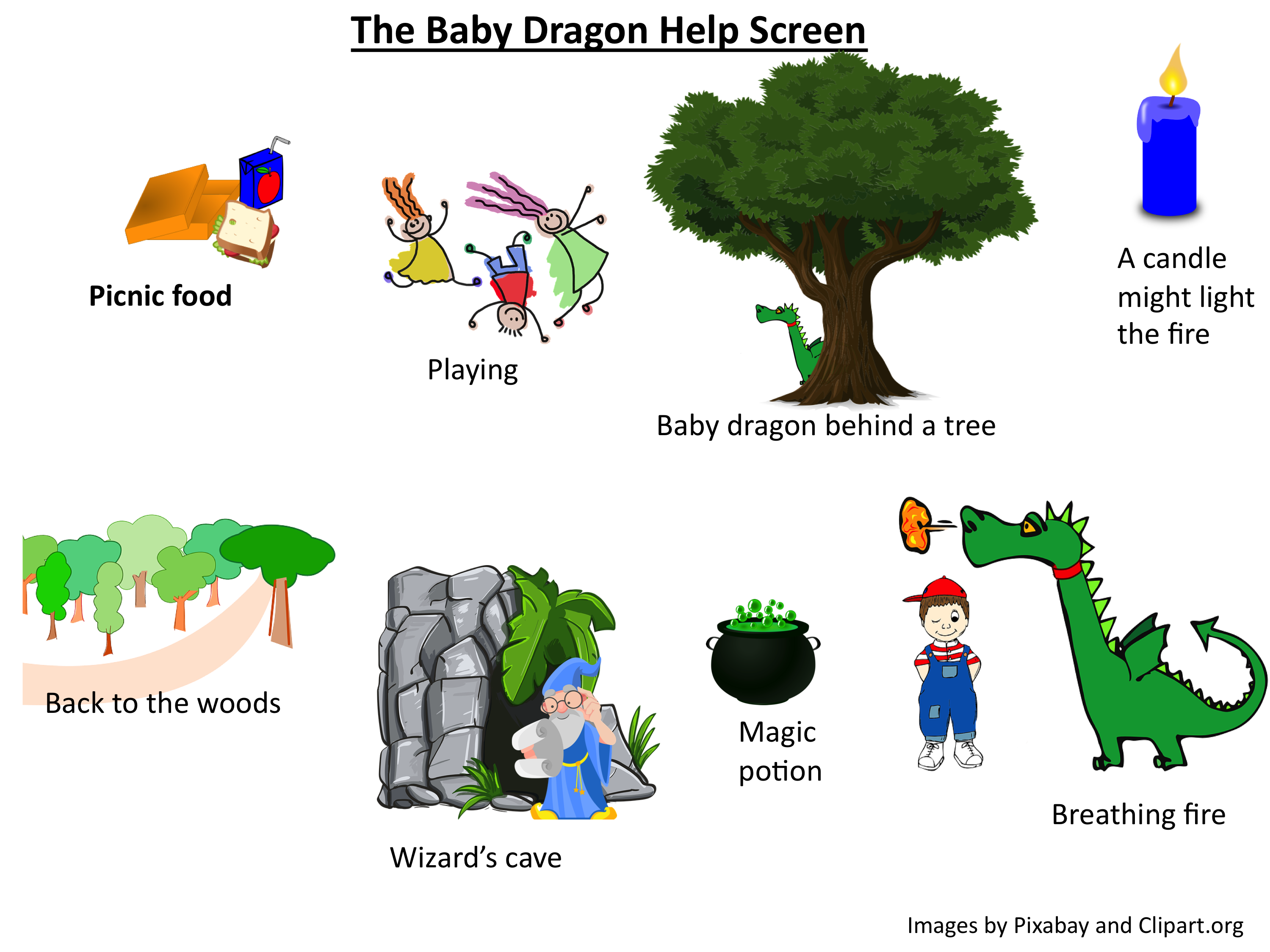 Baby Dragon help Screen