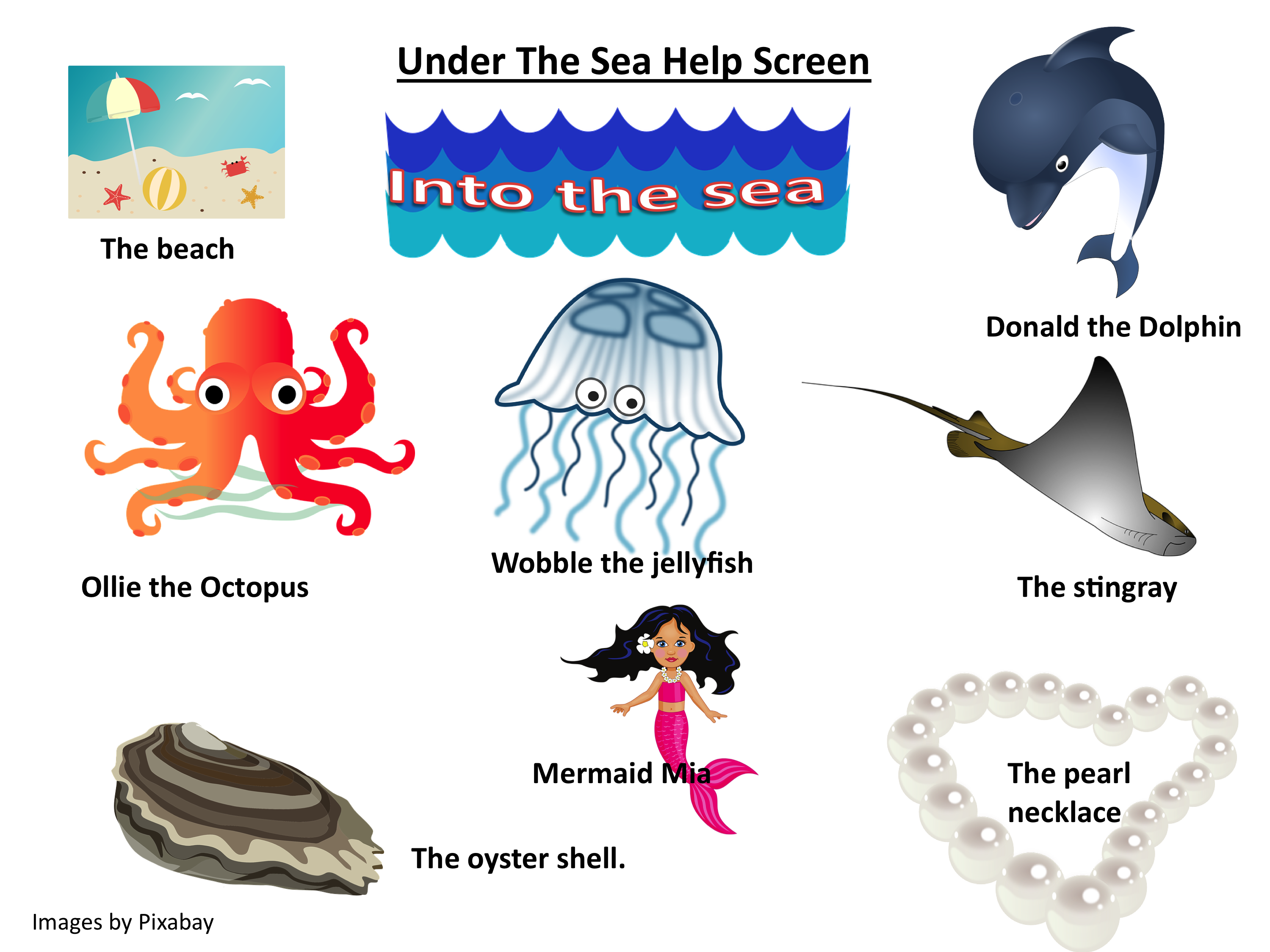 Under The Sea Help Screen